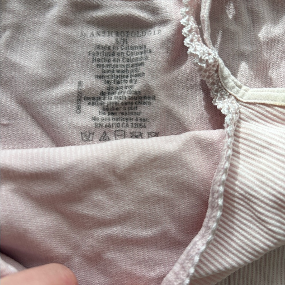 Anthropologie - The Honey Seamless Ribbed Two Strapped Tank in Rose Mist - Picture 2 of 3